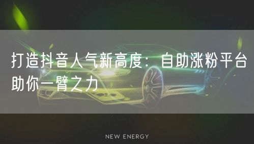 打造抖音人气新高度：自助涨粉平台助你一臂之力