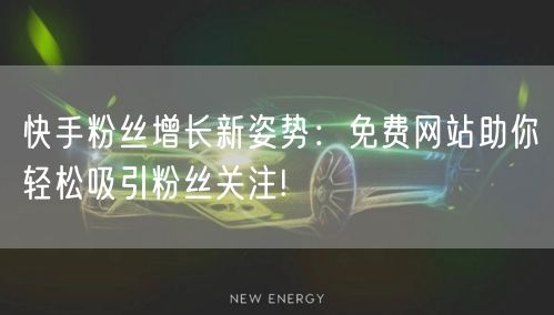 快手粉丝增长新姿势：免费网站助你轻松吸引粉丝关注!