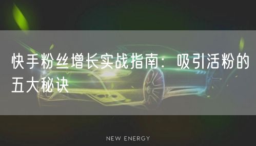 快手粉丝增长实战指南：吸引活粉的五大秘诀