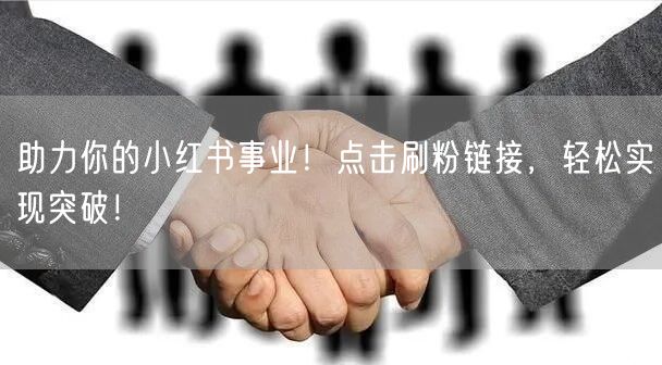 助力你的小红书事业！点击刷粉链接，轻松实现突破！