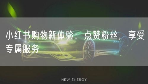 小红书购物新体验：点赞粉丝，享受专属服务