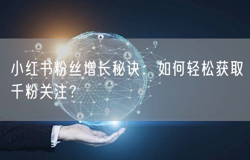 小红书粉丝增长秘诀：如何轻松获取千粉关注？