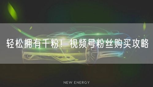 轻松拥有千粉！视频号粉丝购买攻略