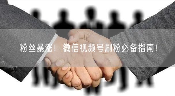 粉丝暴涨！微信视频号刷粉必备指南！