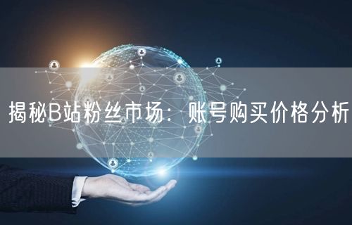 揭秘B站粉丝市场：账号购买价格分析