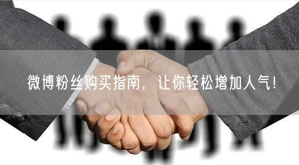 微博粉丝购买指南，让你轻松增加人气！