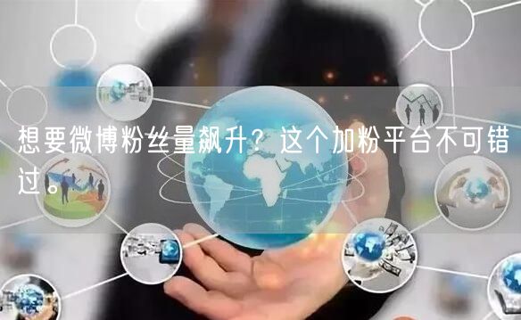 想要微博粉丝量飙升？这个加粉平台不可错过。