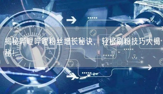 揭秘哔哩哔哩粉丝增长秘诀，轻松刷粉技巧大揭秘！