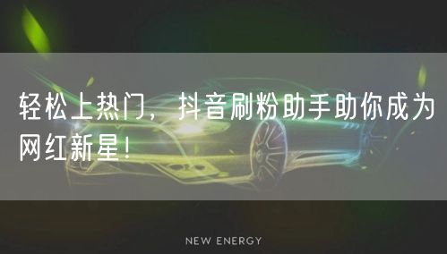 轻松上热门，抖音刷粉助手助你成为网红新星！