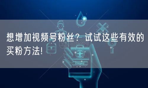 想增加视频号粉丝？试试这些有效的买粉方法!