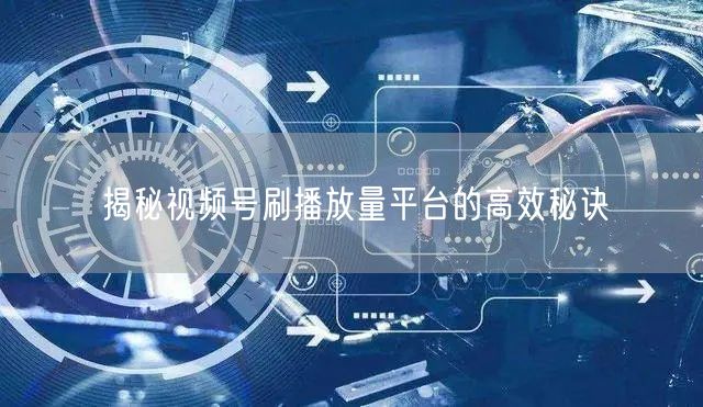 揭秘视频号刷播放量平台的高效秘诀