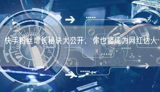 快手粉丝增长秘诀大公开，你也能成为网红达人。