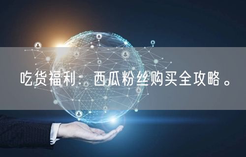 吃货福利：西瓜粉丝购买全攻略。