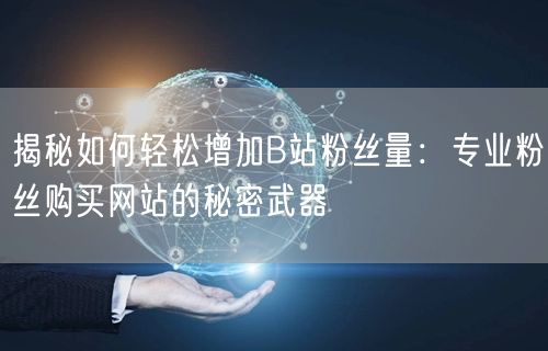 揭秘如何轻松增加B站粉丝量：专业粉丝购买网站的秘密武器
