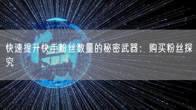 快速提升快手粉丝数量的秘密武器:购买粉丝探究