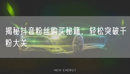 揭秘抖音粉丝购买秘籍，轻松突破千粉大关