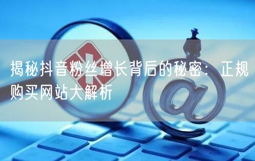 揭秘抖音粉丝增长背后的秘密：正规购买网站大解析