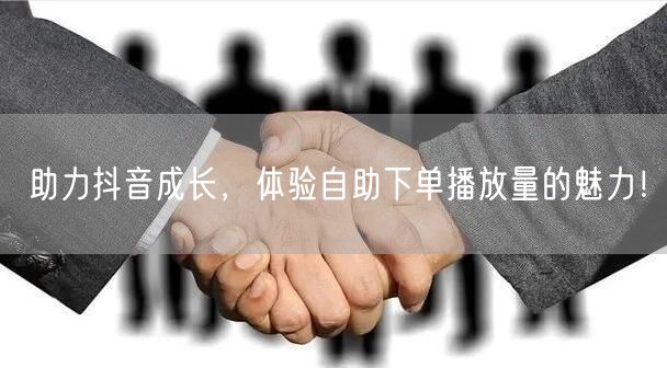 助力抖音成长，体验自助下单播放量的魅力！