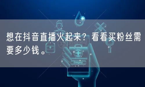 想在抖音直播火起来？看看买粉丝需要多少钱。