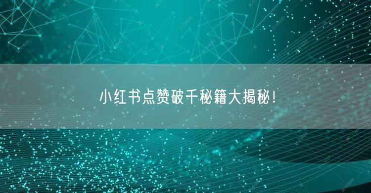 小红书点赞破千秘籍大揭秘！