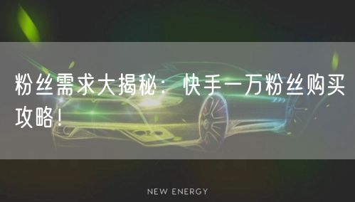 粉丝需求大揭秘：快手一万粉丝购买攻略！