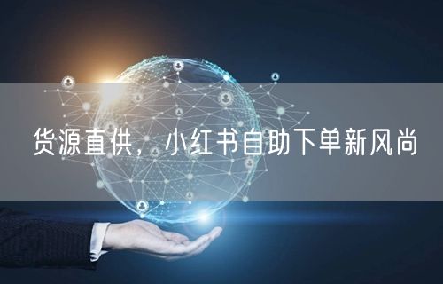 货源直供，小红书自助下单新风尚