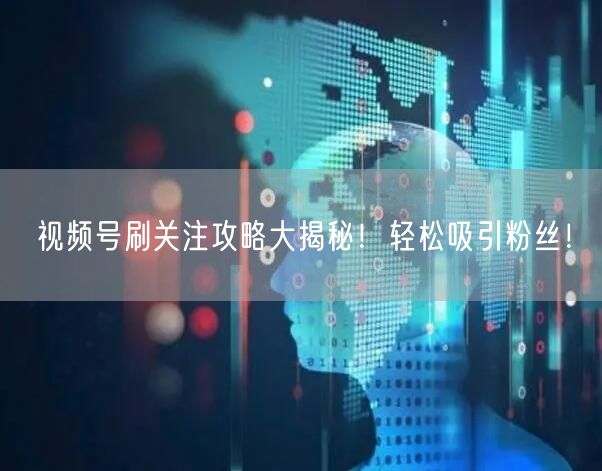 视频号刷关注攻略大揭秘！轻松吸引粉丝！