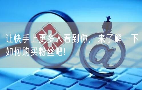 让快手上更多人看到你，来了解一下如何购买粉丝吧!