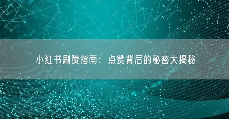 小红书刷赞指南：点赞背后的秘密大揭秘