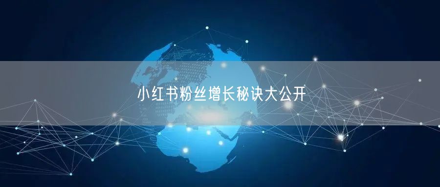 小红书粉丝增长秘诀大公开