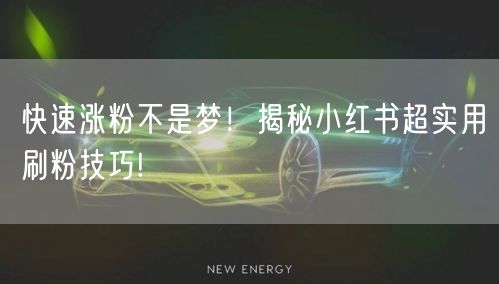 快速涨粉不是梦！揭秘小红书超实用刷粉技巧!