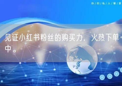见证小红书粉丝的购买力，火热下单中。