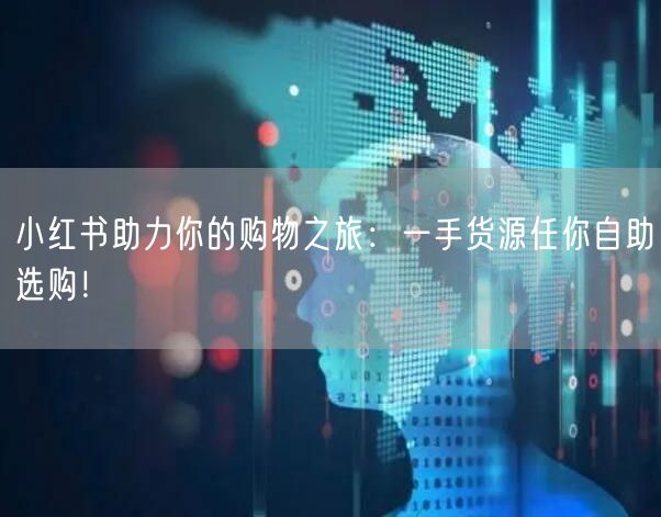 小红书助力你的购物之旅：一手货源任你自助选购！