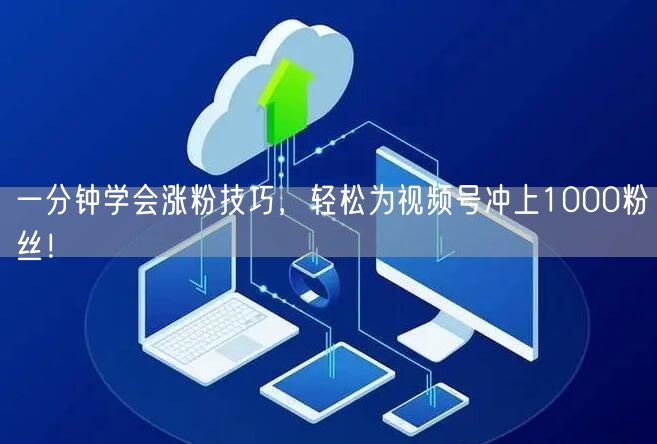 一分钟学会涨粉技巧，轻松为视频号冲上1000粉丝！