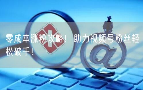 零成本涨粉攻略！助力视频号粉丝轻松破千！
