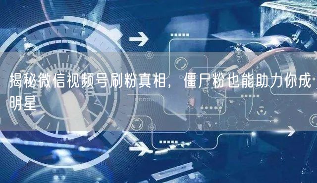 揭秘微信视频号刷粉真相，僵尸粉也能助力你成明星