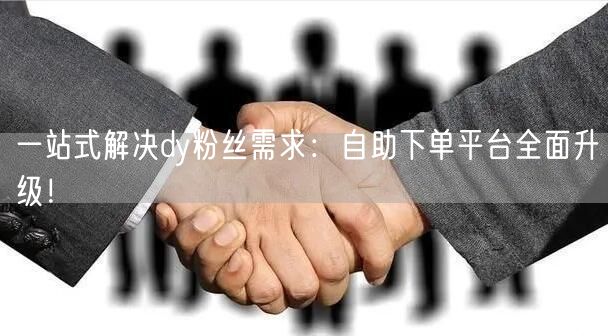 一站式解决dy粉丝需求：自助下单平台全面升级！