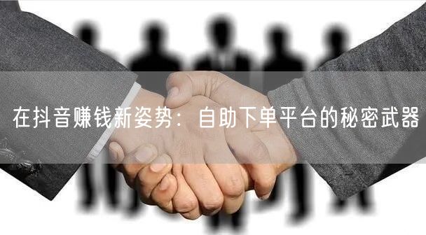 在抖音赚钱新姿势：自助下单平台的秘密武器