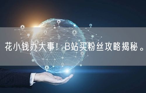 花小钱办大事！B站买粉丝攻略揭秘。