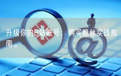 升级你的B站账号：购买粉丝实战指南。