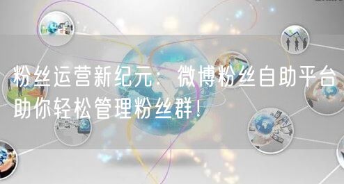 粉丝运营新纪元：微博粉丝自助平台助你轻松管理粉丝群！