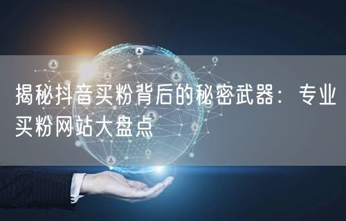 揭秘抖音买粉背后的秘密武器：专业买粉网站大盘点