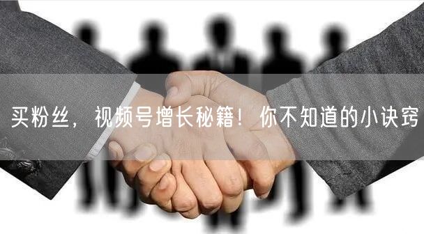 买粉丝，视频号增长秘籍！你不知道的小诀窍
