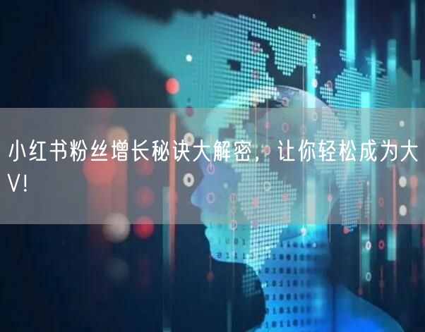 小红书粉丝增长秘诀大解密，让你轻松成为大V！