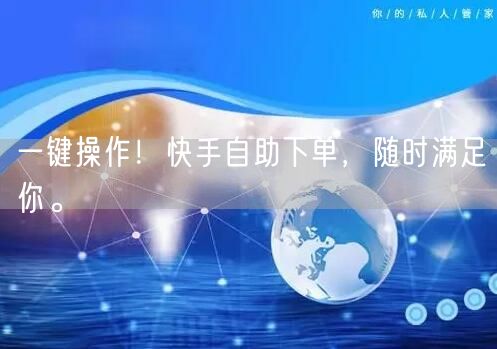 一键操作！快手自助下单，随时满足你。