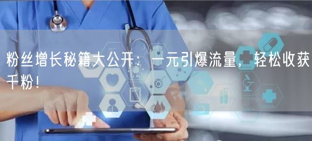 粉丝增长秘籍大公开：一元引爆流量，轻松收获千粉！