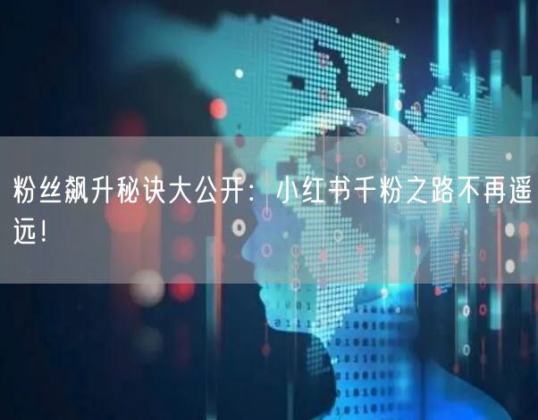 粉丝飙升秘诀大公开：小红书千粉之路不再遥远！