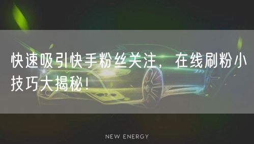 快速吸引快手粉丝关注,在线刷粉小技巧大揭秘!