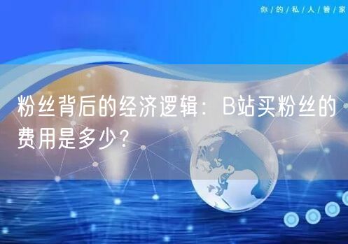 粉丝背后的经济逻辑：B站买粉丝的费用是多少？