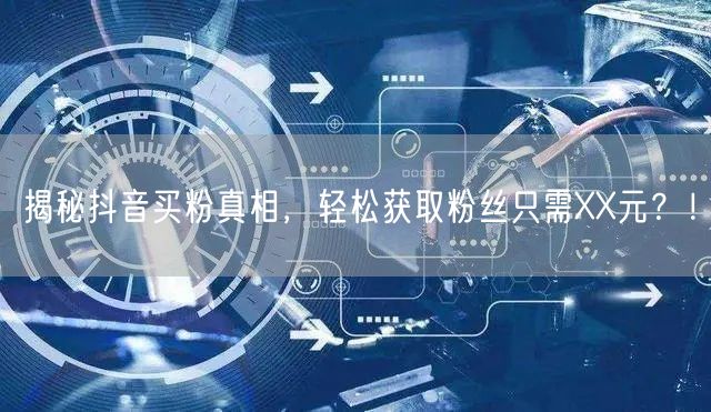揭秘抖音买粉真相，轻松获取粉丝只需XX元？！